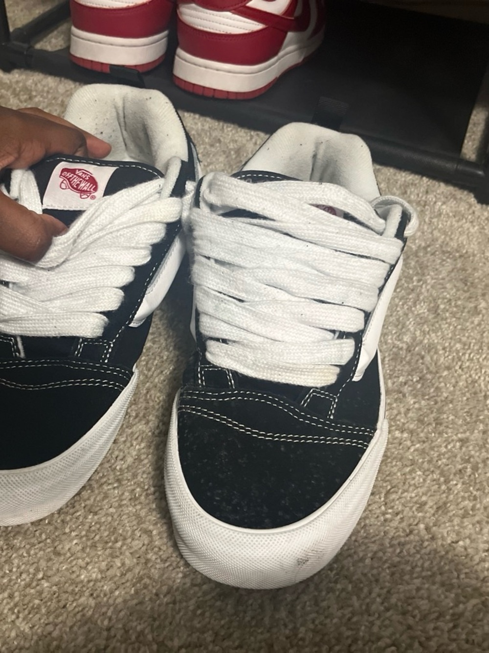 Vans woman’s Old Skool Sneakers in Black and White